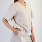 Modal Piping V Neck Top Mocha