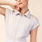 Half Zip Mini Dress Mocha Cream