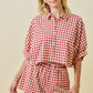 Danielle Red Gingham Set