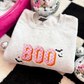 Boo Checkered Embroidered Crewneck