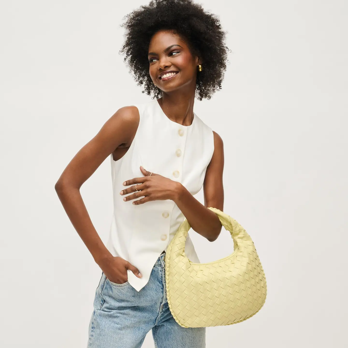 Wendy Woven Shoulder Bag Butter