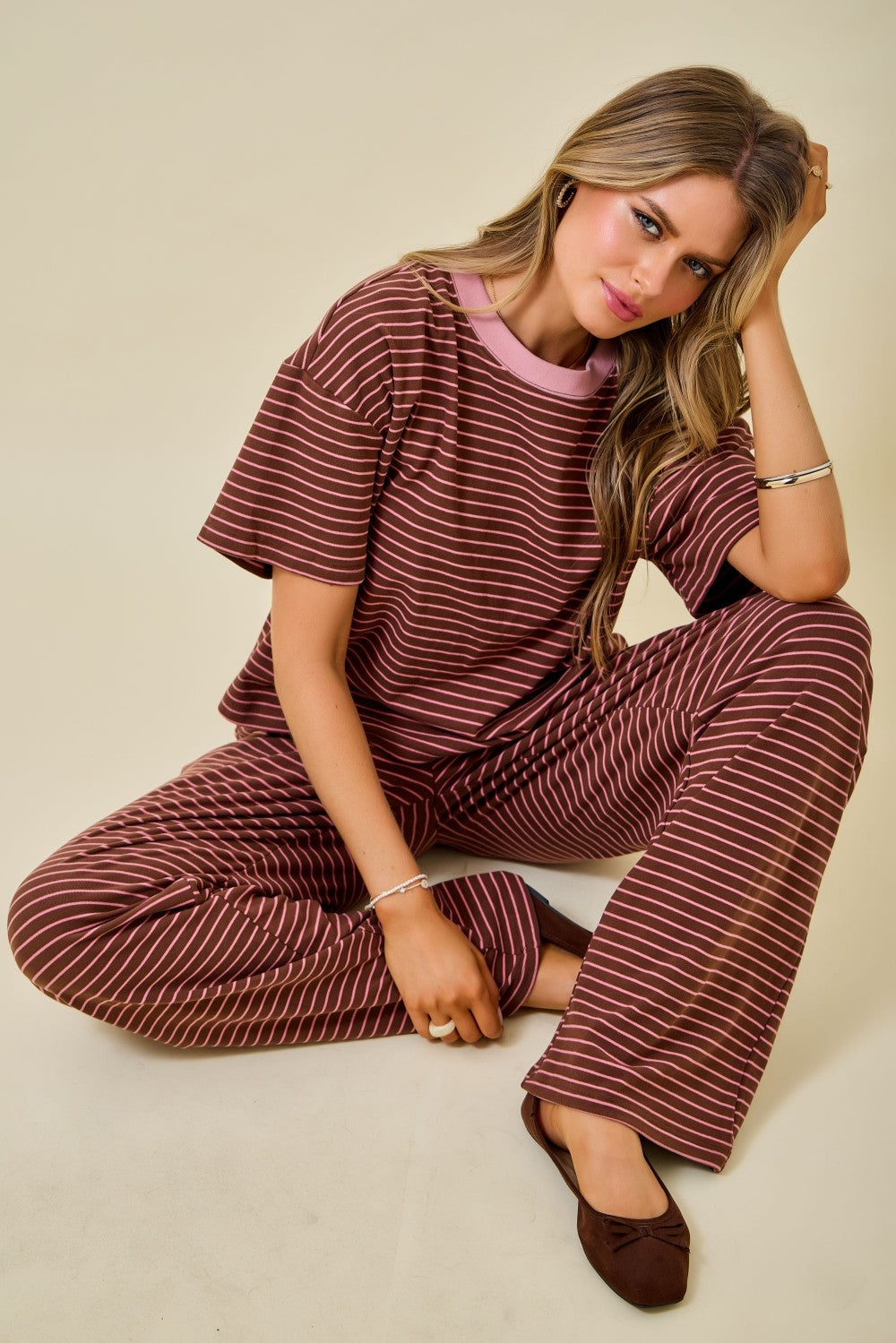 Debra Brown Striped Set Top