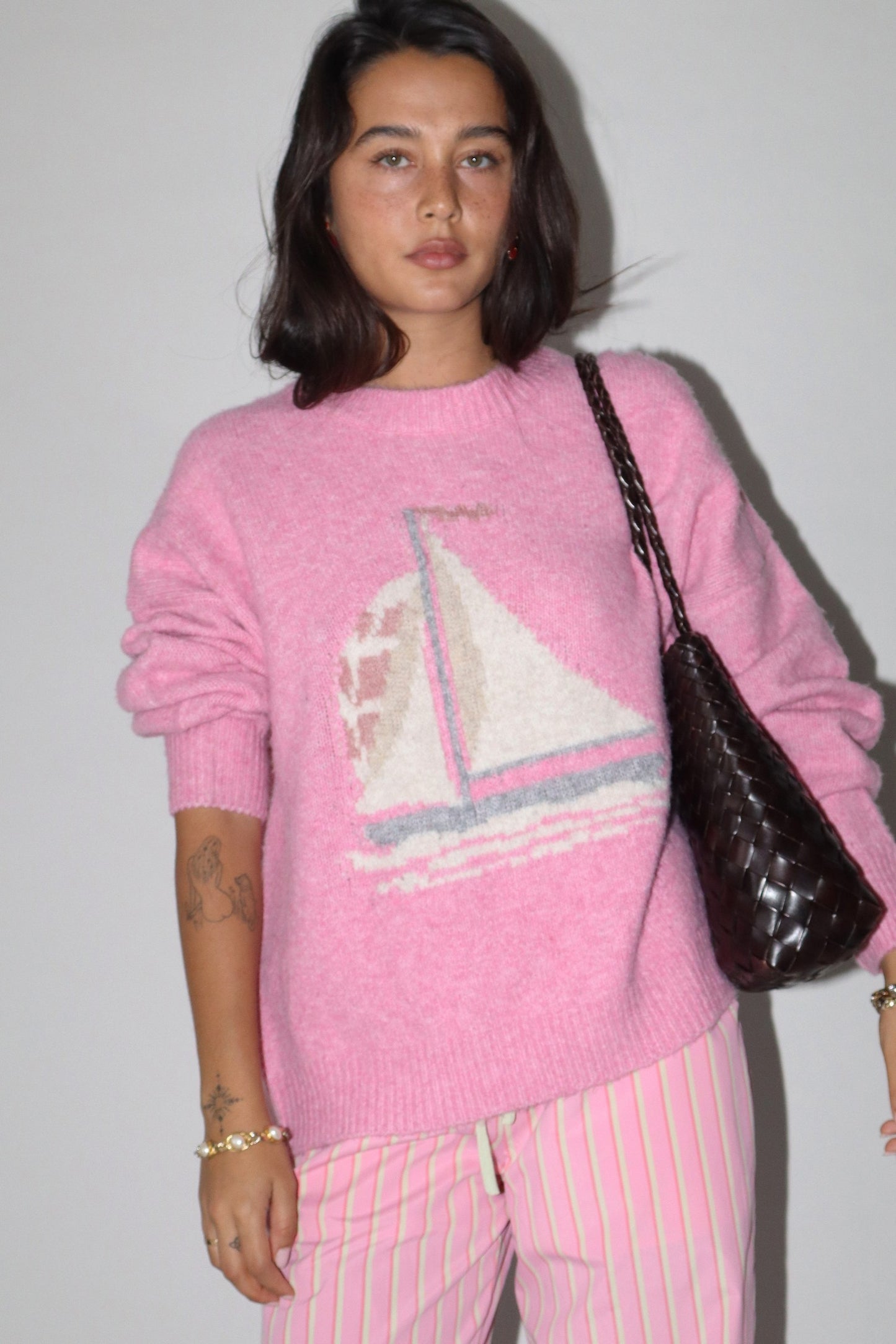 Beatrice Pink Sailboat Sweater