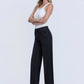 Vervet Black High Rise Elastic Wide Jeans