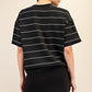 Modal Scuba Stripe Short Sleeve Top Black