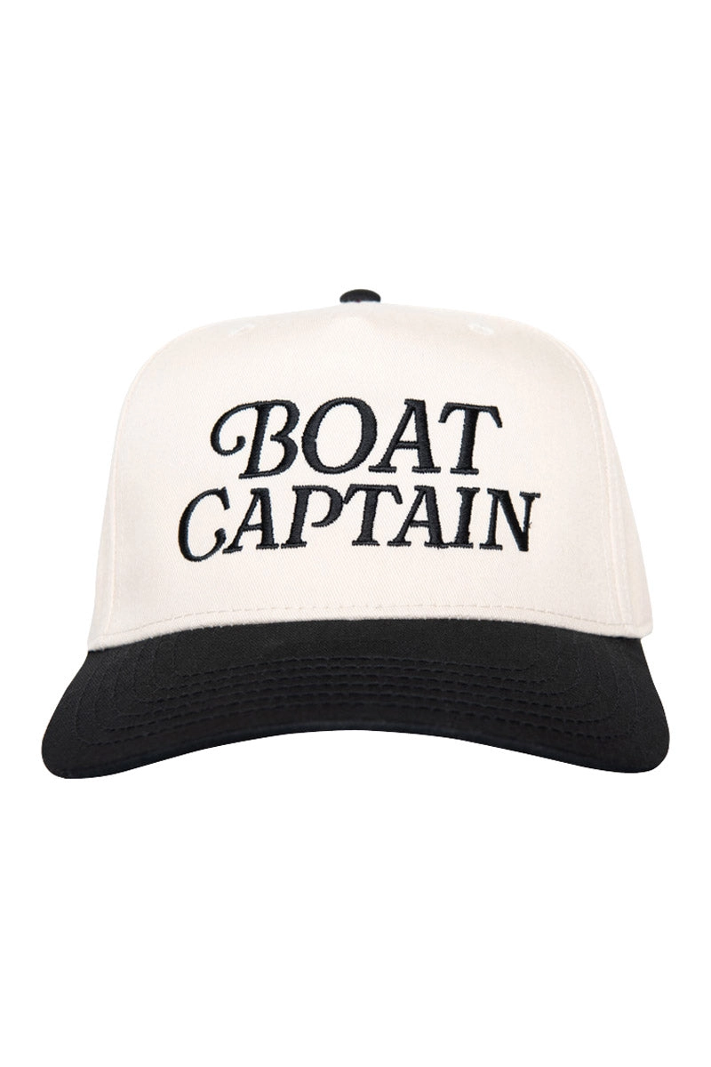 Boat Captain Two-Toned Retro Hat Black and Tan