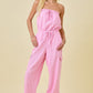 Bella Pink Cargo Jumpsuit