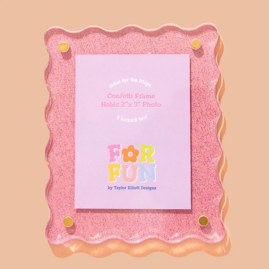 Acrylic Magnetic Frames Pink Glitter