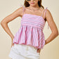 Daisy Pink Striped Set Top