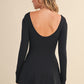 Long Sleeve Wrap Tie Front Dress