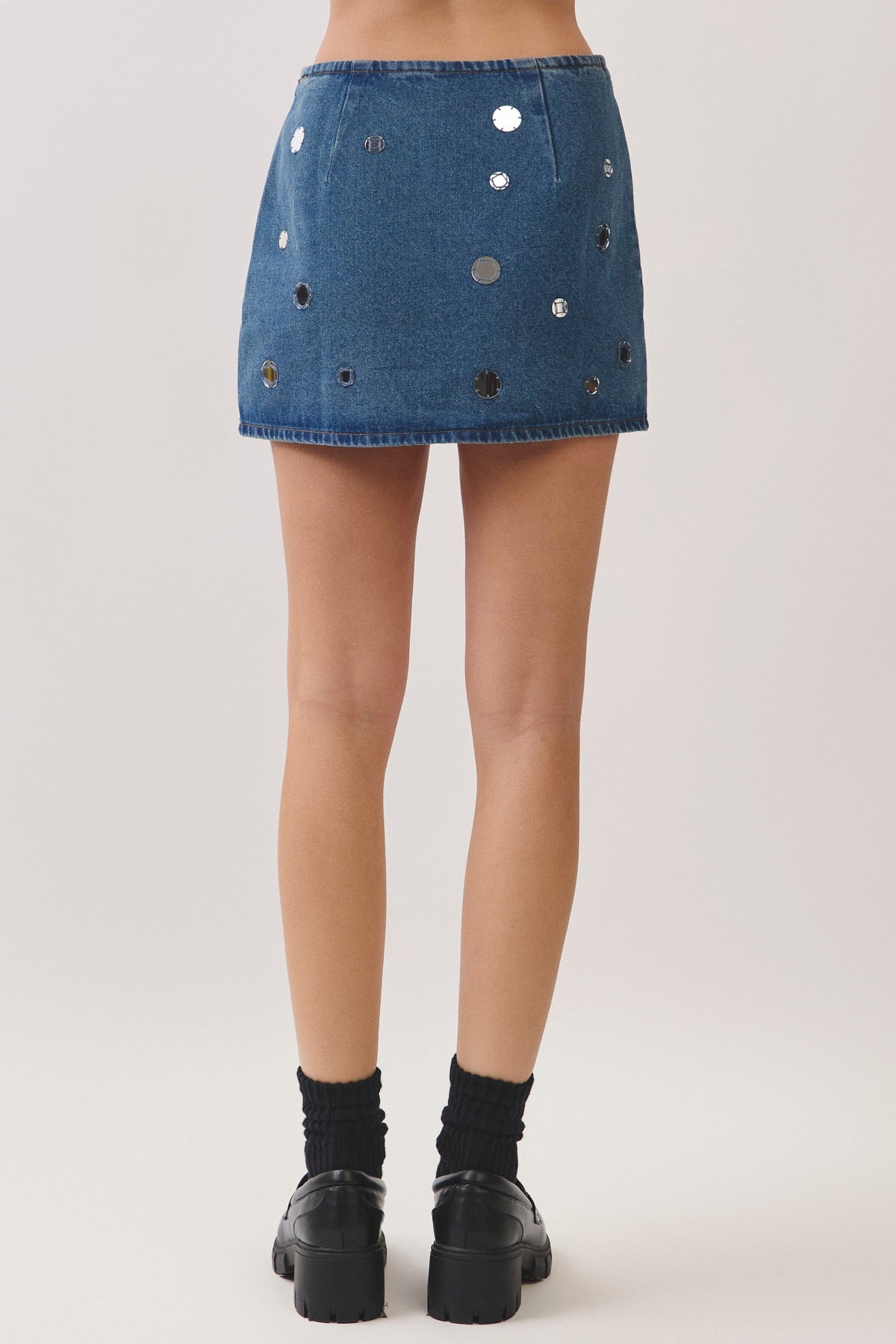Teller Denim Mirror Skirt