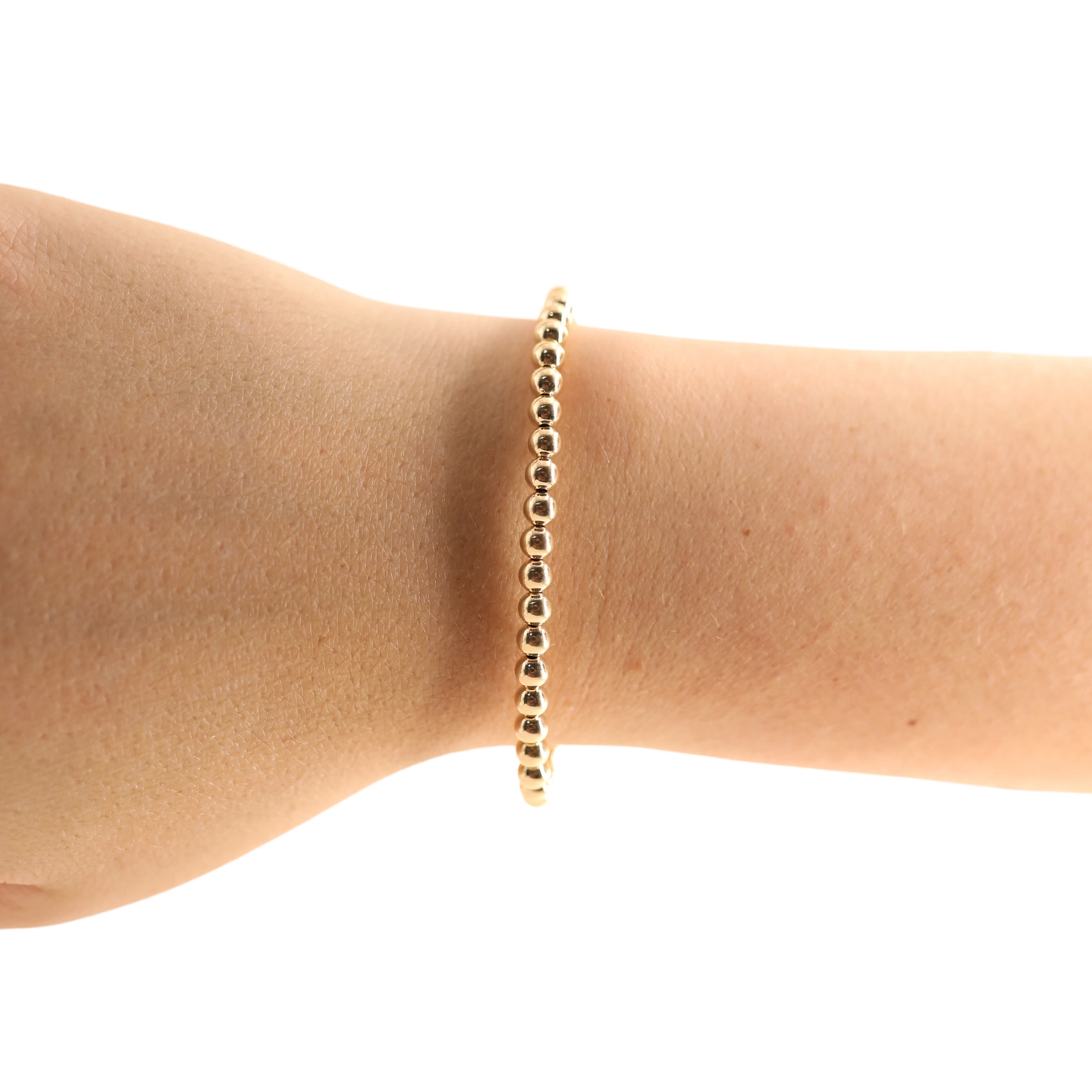 4mm Gold Beaded Bracelet Standard 6.75 inch