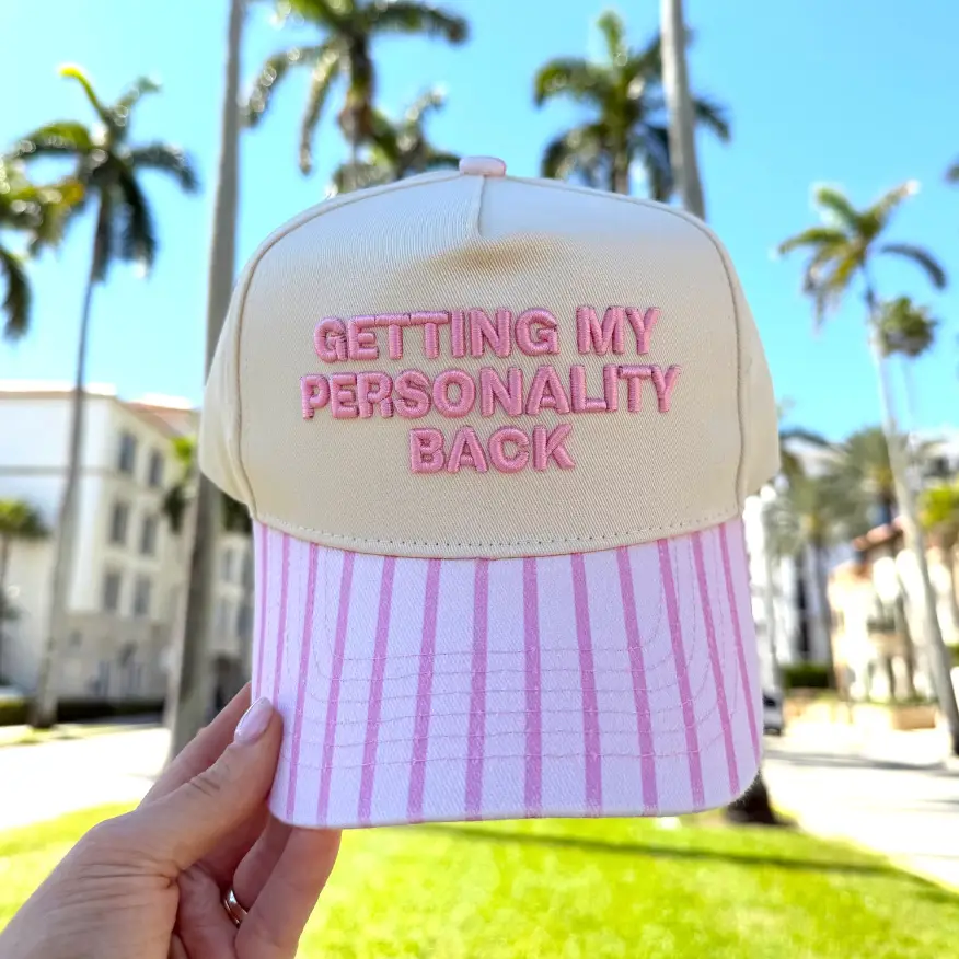 Getting My Personality Back - Pink Stripe Trucker Hat