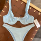 Bubbly Underwire Bikini Blue Top