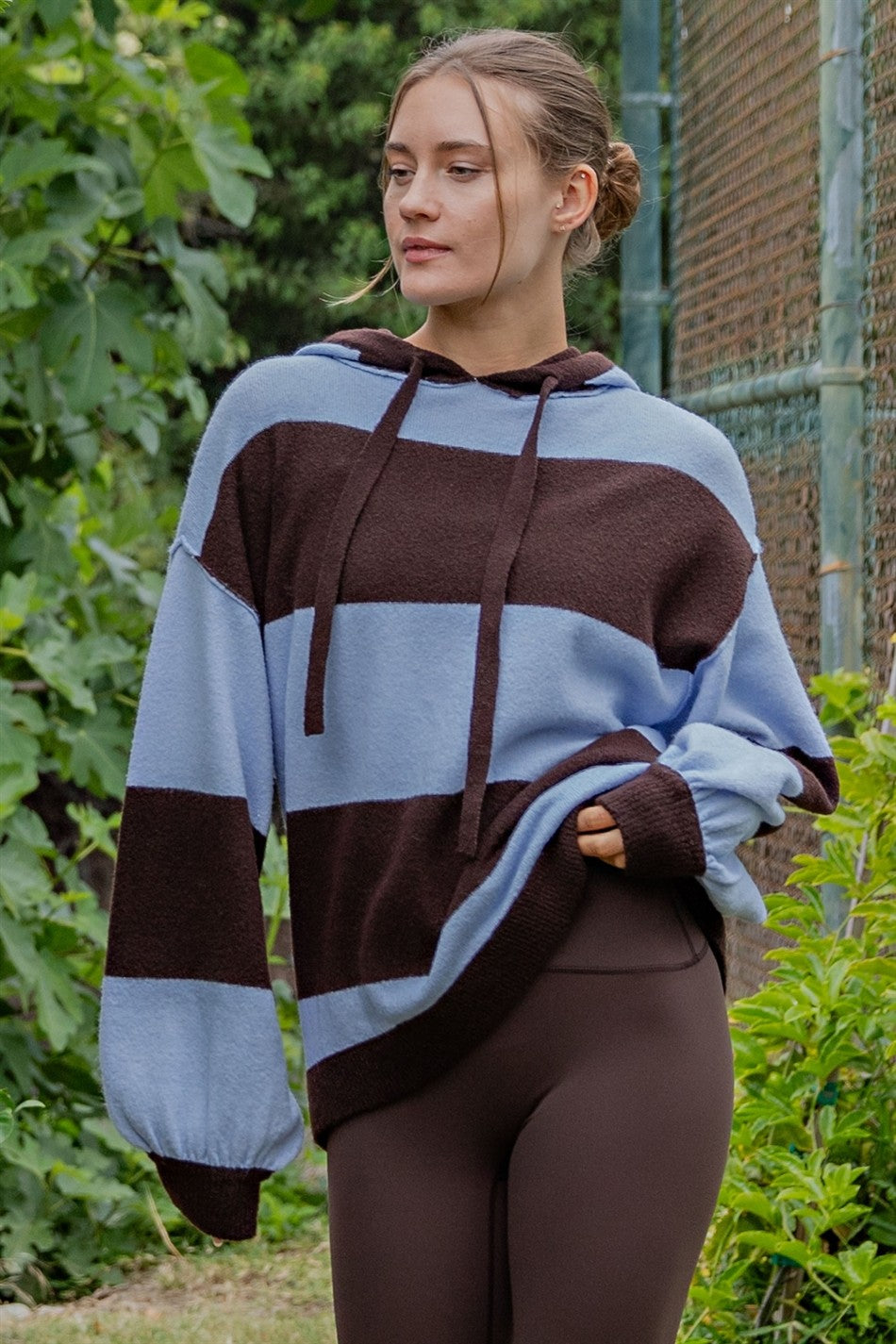 Striped Oversized Hoodie Sweater