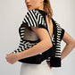 Striped French Open Back Top Black