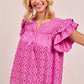 Becka Pink Ruffle Top