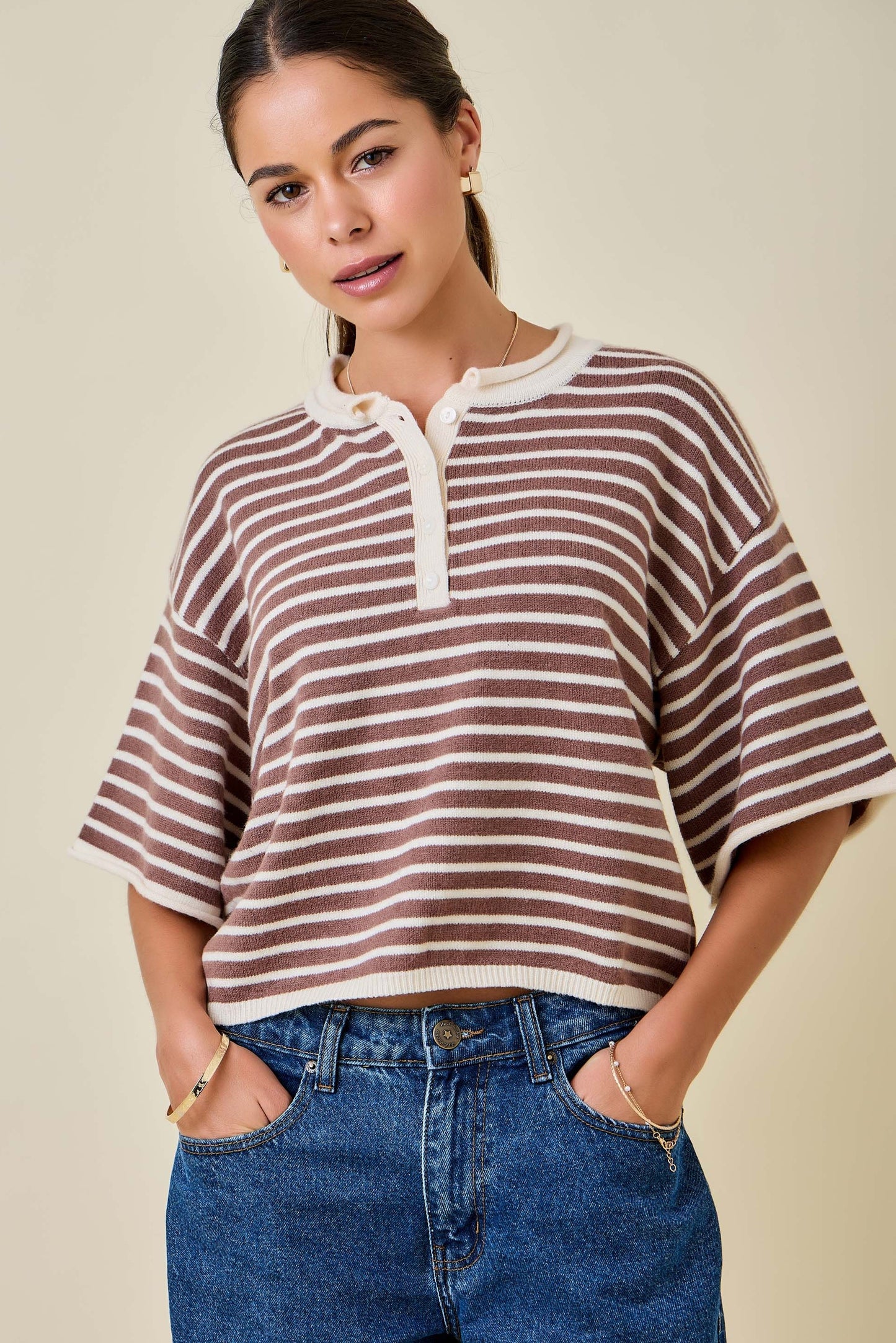 Daisy Brown Striped Top