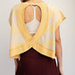 Striped French Terry Open Back Top Yellow