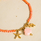 Fawn 18K Gold Non-Tarnish Shells and Star Beaded Bracelet Pink