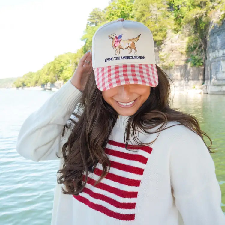 Living The American Dream - Red Gingham Hat