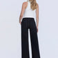 Vervet Black High Rise Elastic Wide Jeans