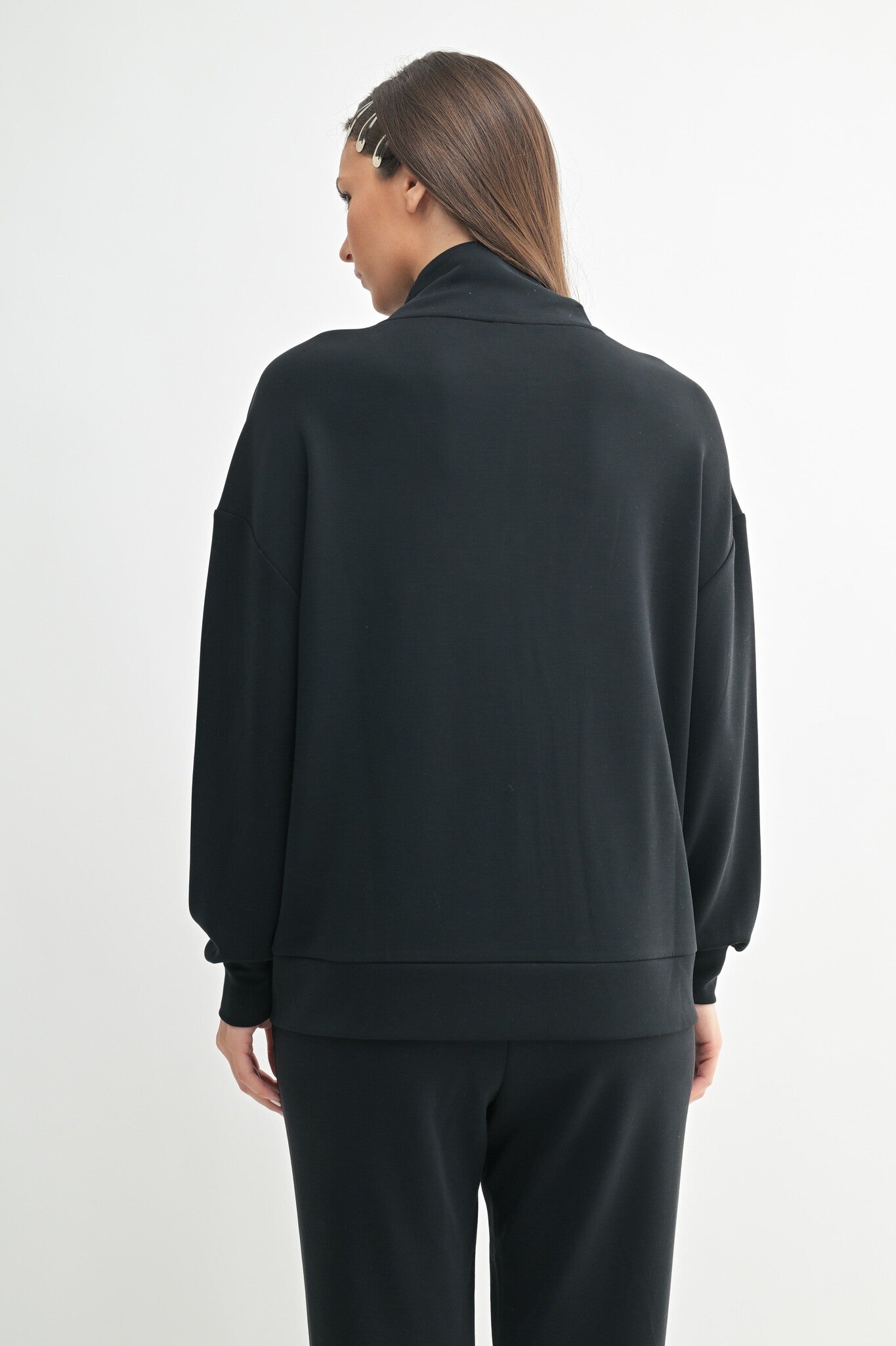 Black zip up jacket with gold
