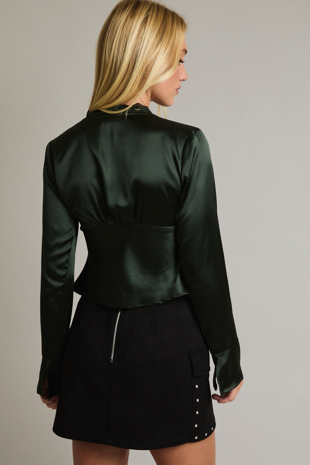 Lillian Green Satin Top
