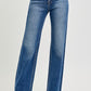 Risen High Rise Wide Leg Raw Cut Hem