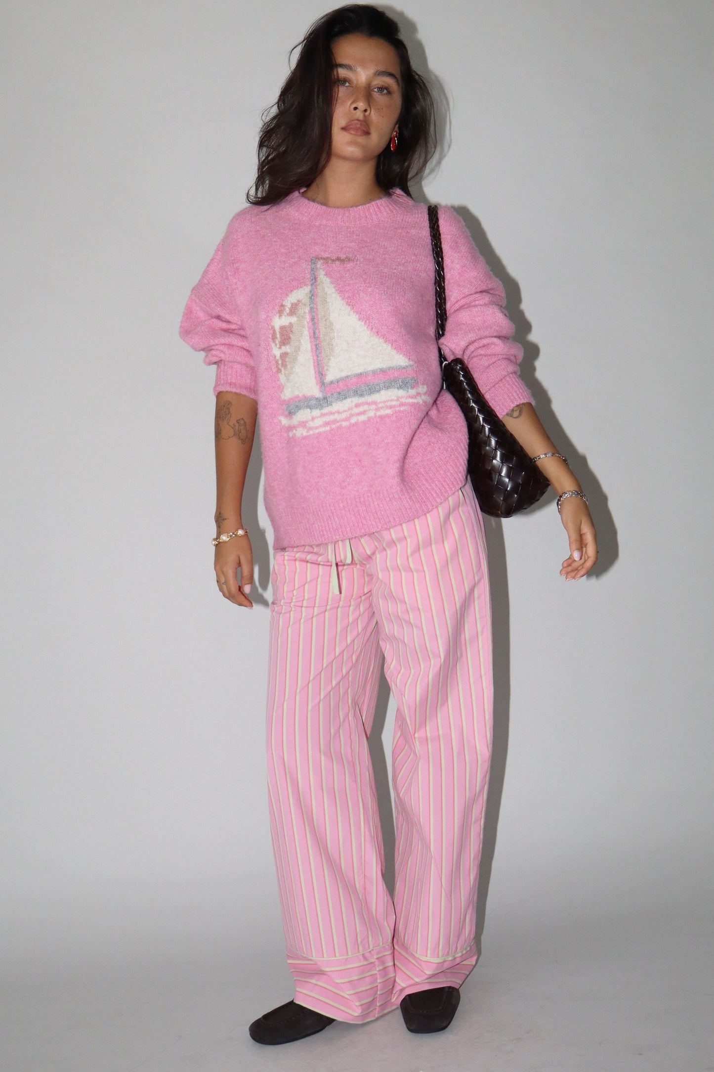 Beatrice Pink Sailboat Sweater