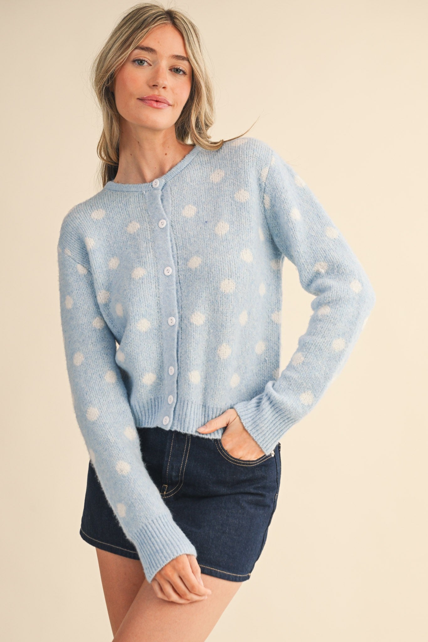 Maggie Polka Dot Sweater Cardigan