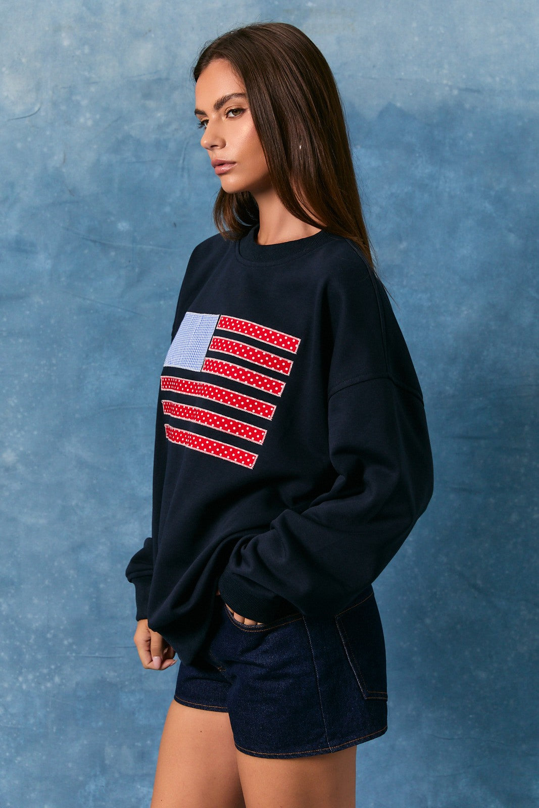 Landry Navy Flag Top