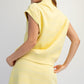 Modal Scuba Stripe V Neck Top Lemon