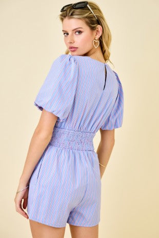 Diana Red and Blue Romper