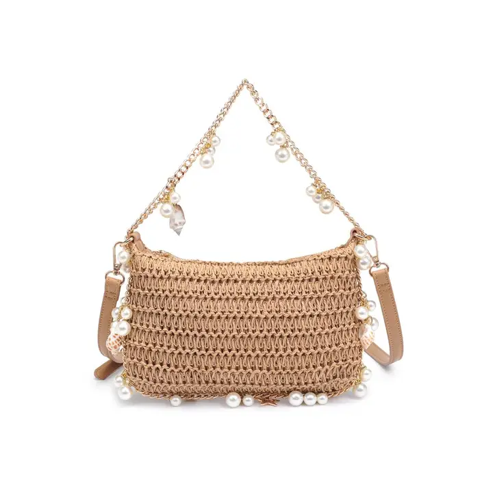 Steph Seasonal Seashell Straw Bag Evening Bag