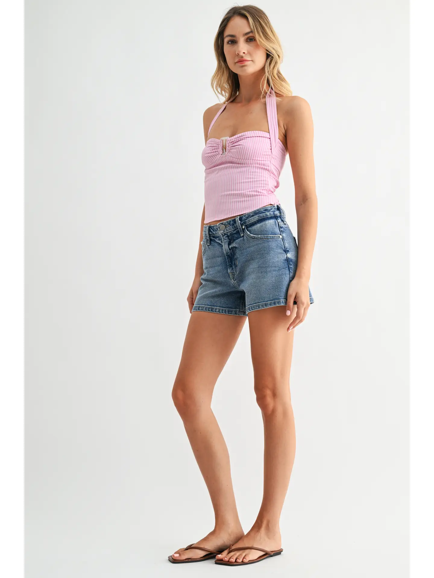 Just Black Stretch Short w/ Hidden Slit