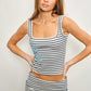 Olin Striped Starfish Beaded Tank Top