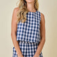 Deb Gingham Set Top Navy