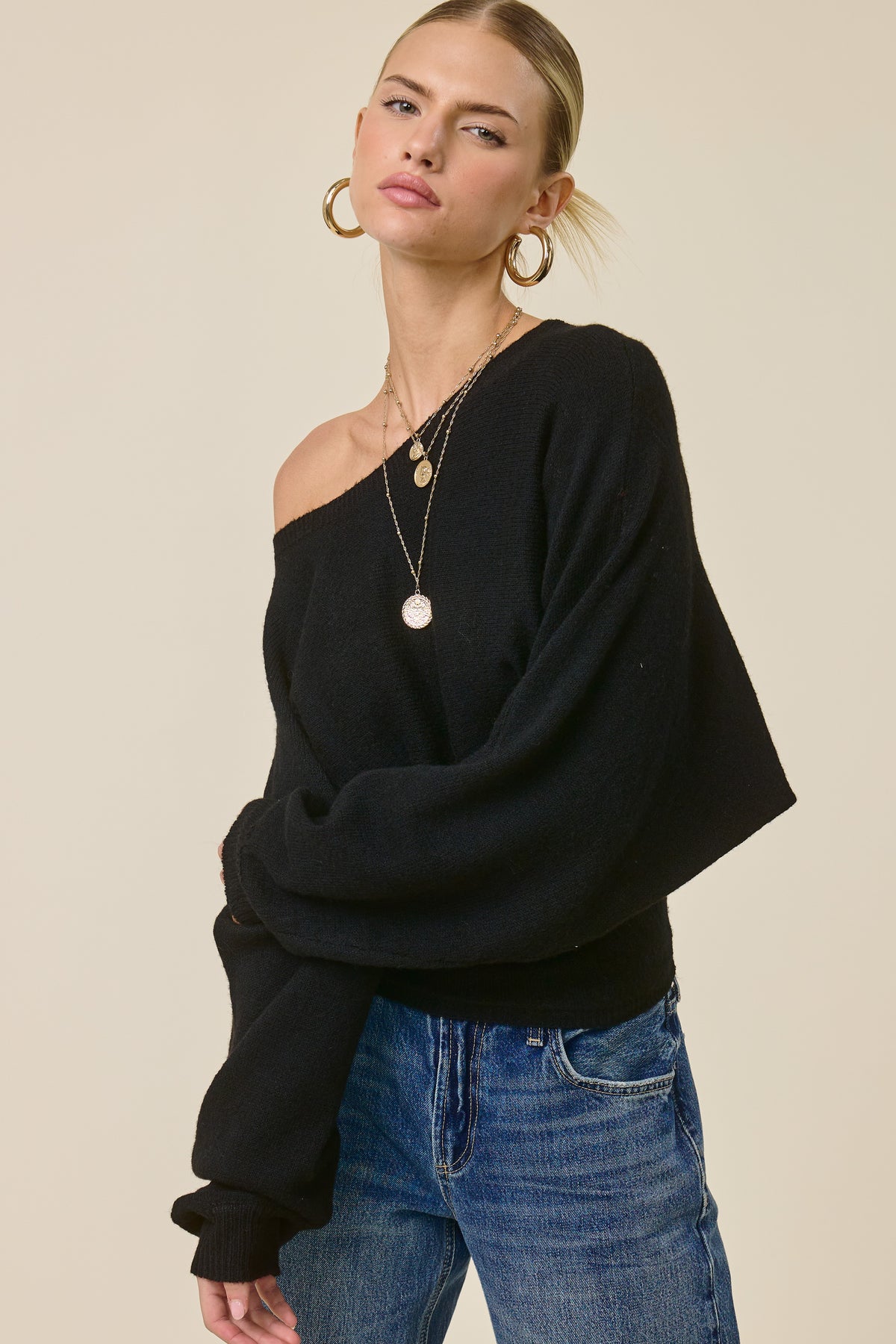 Molly Black Knit Sweater