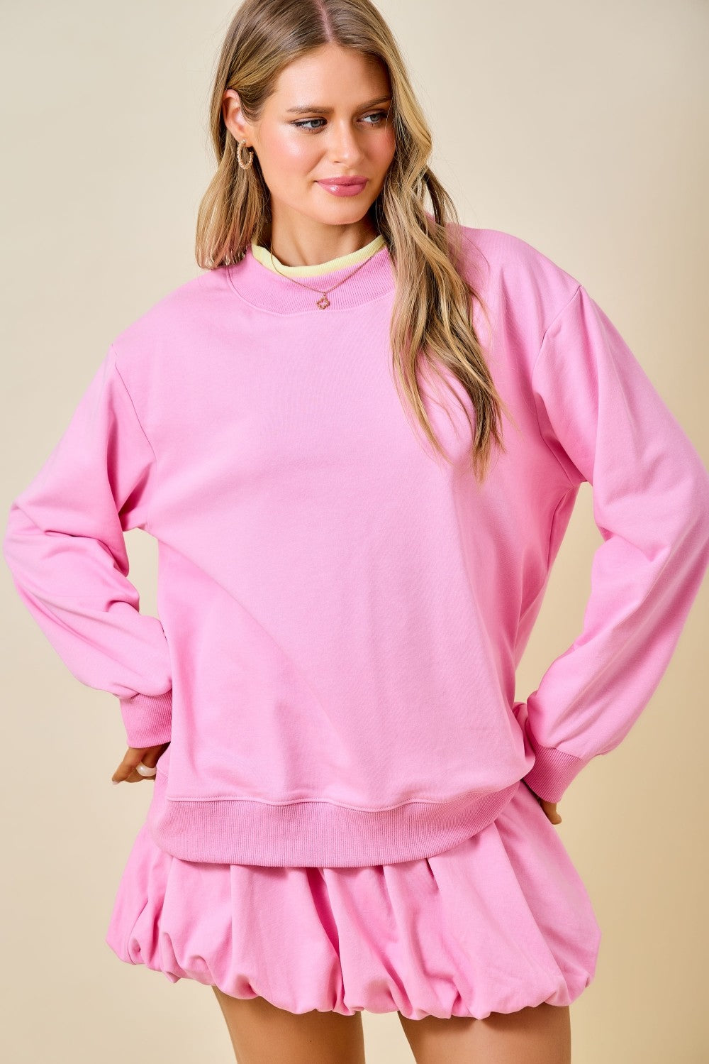 Dana Pink Mockneck
