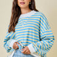 Darla Blue Striped Mockneck