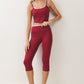 Contrast Layered Active Crop Tank Burgundy