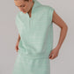 Modal Scuba Stripe V Neck Top Mint