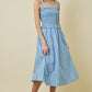 Dina Blue Striped Midi Dress