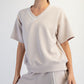 Modal Piping V Neck Top Mocha