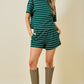 Dream Green Striped Set Shorts