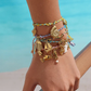 MULTIPLE COLORS Menton 18K Gold Non-Tarnish Summer Rope Charm Bracelet