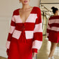 Sandy Pink striped Cardigan