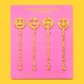 Stir Stick Set - Smiley - Gold Confetti - 4 Pc Set
