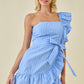 Dina Blue One Shoulder Dress